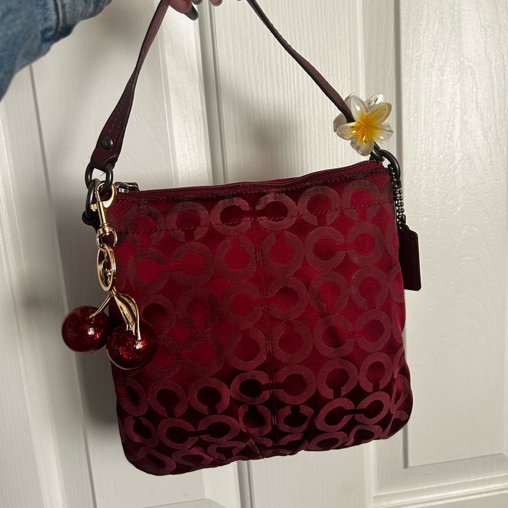 red coach shoulder bag
